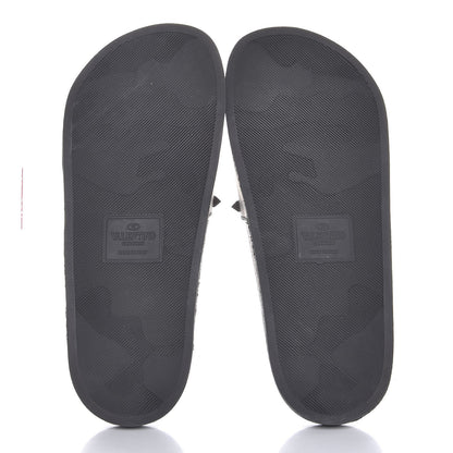 Valentino Garavani Rubber Rockstud Slide Sandals 38 Black 7 of 10