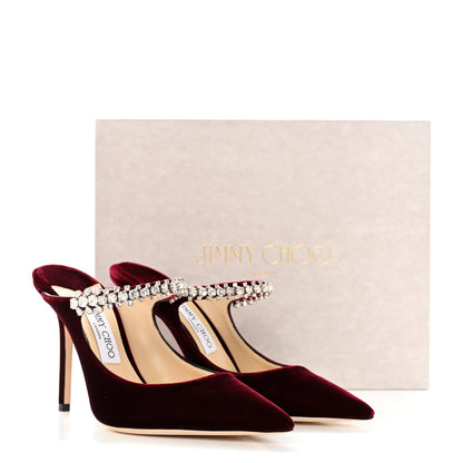 Jimmy Choo Velvet Crystal Bing 100 Pumps 40 Burgundy 8 of 8
