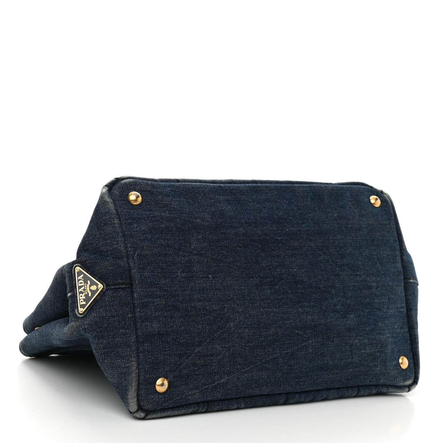 Prada Denim Logo Tote Bleu 4 of 11