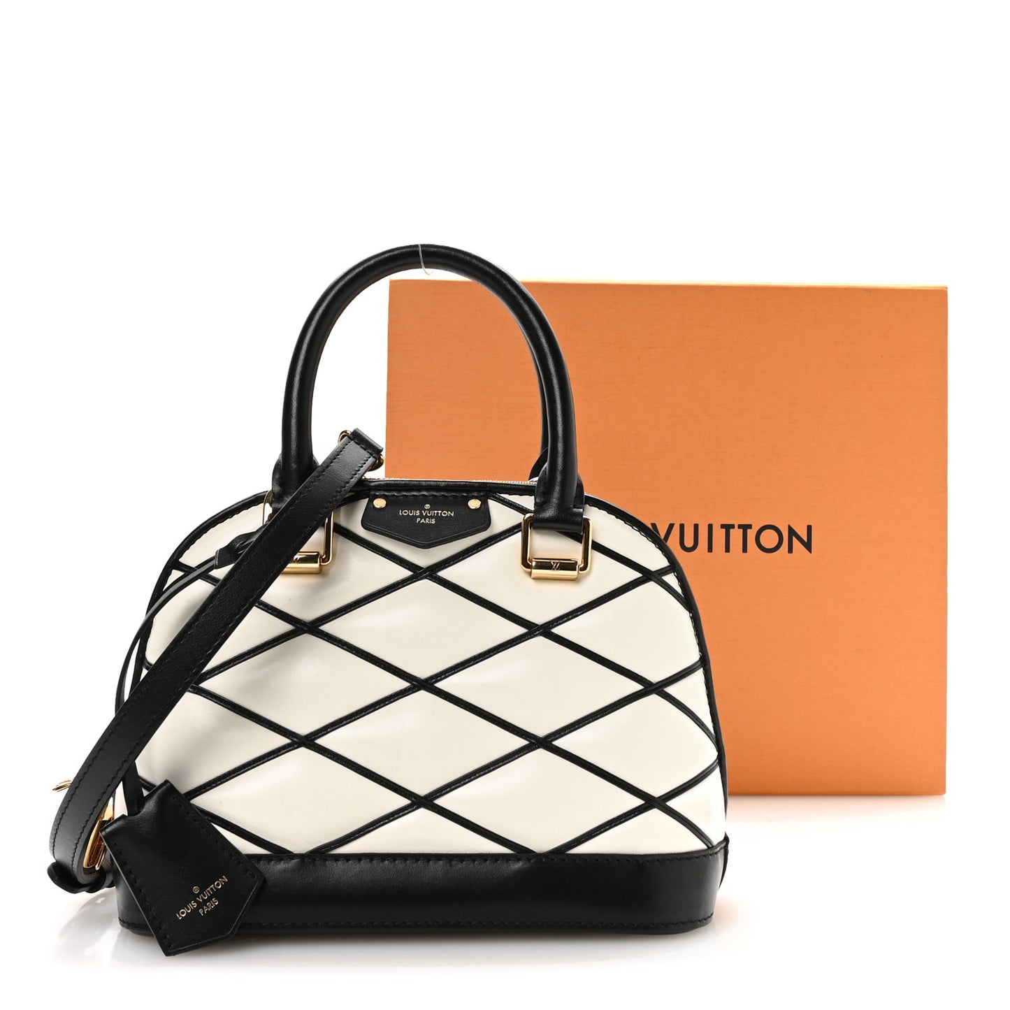 Lambskin Malletage Alma BB Black White