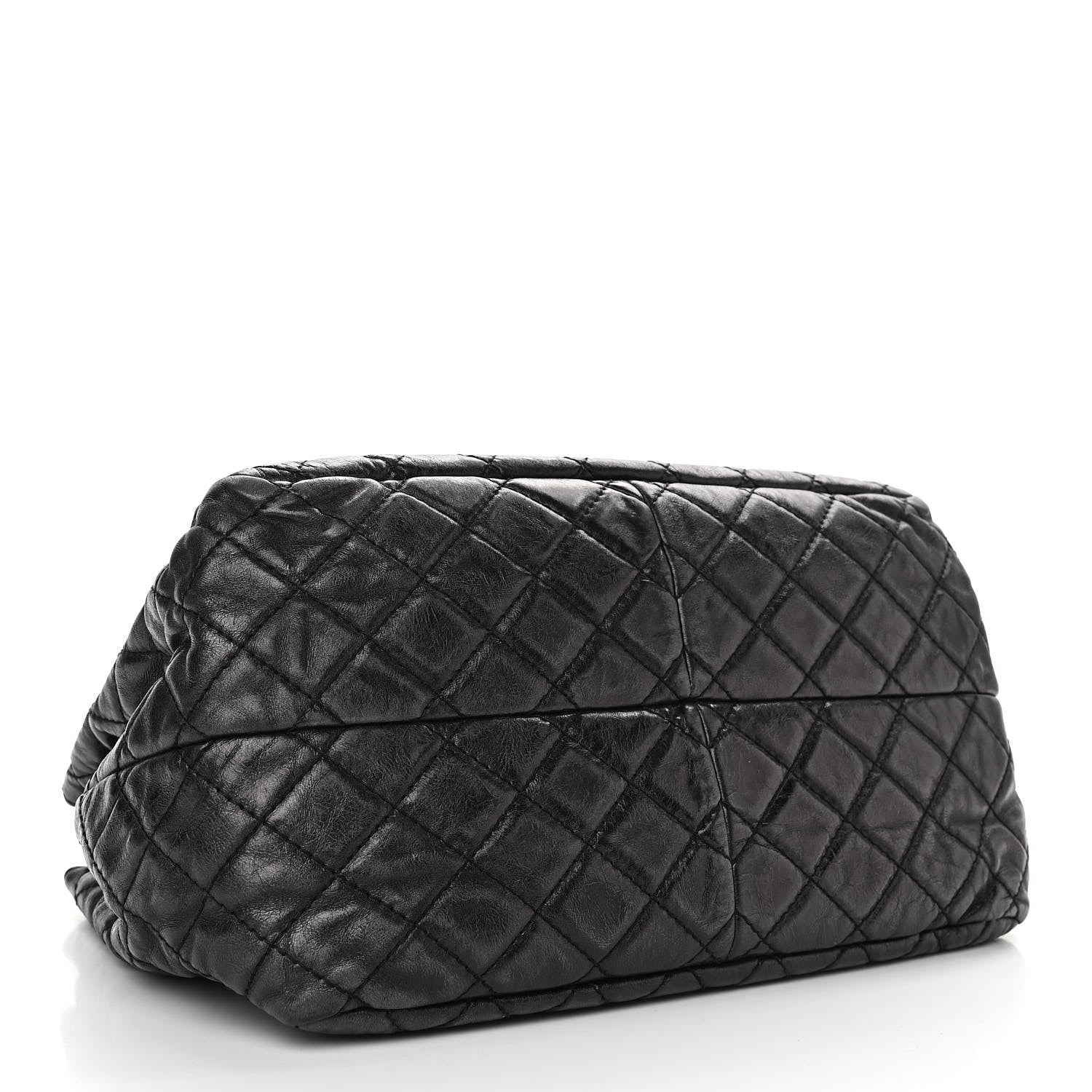 Chanel Metallic Aged Calfskin Quilted Reissue 2.55 Accordion Flap Black 3 of 9