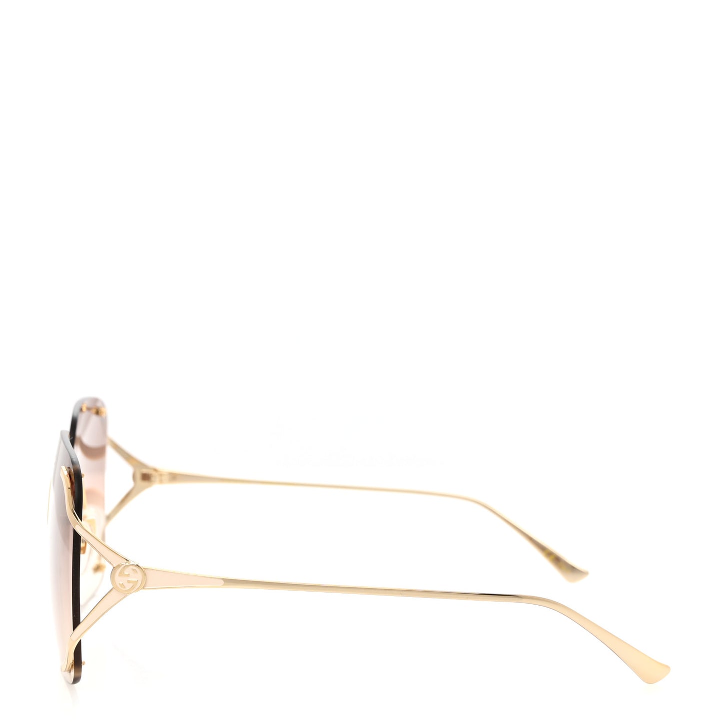 Metal Oversized Sunglasses GG0646S Gold Brown