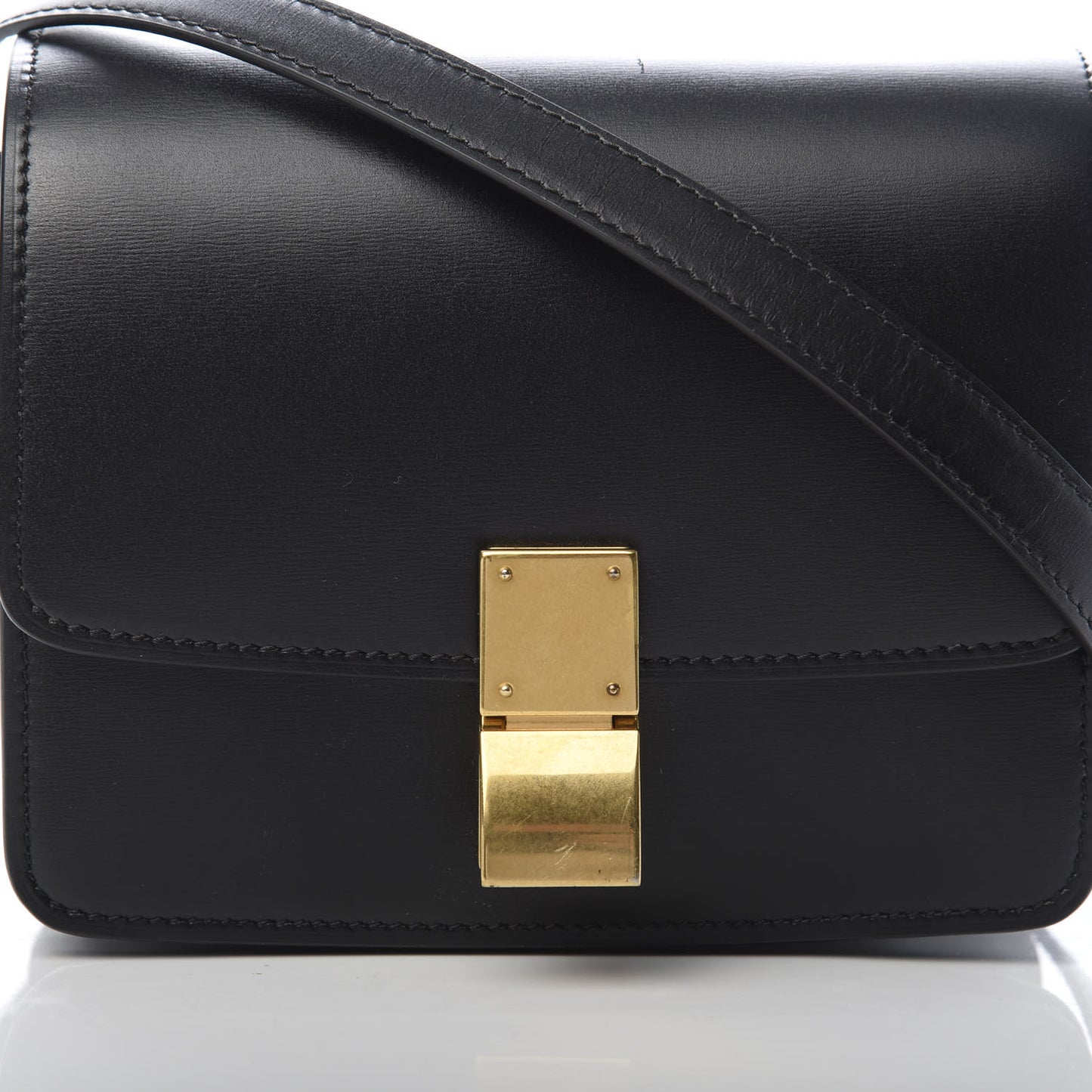 Box Calfskin Small Classic Box Flap Bag Black