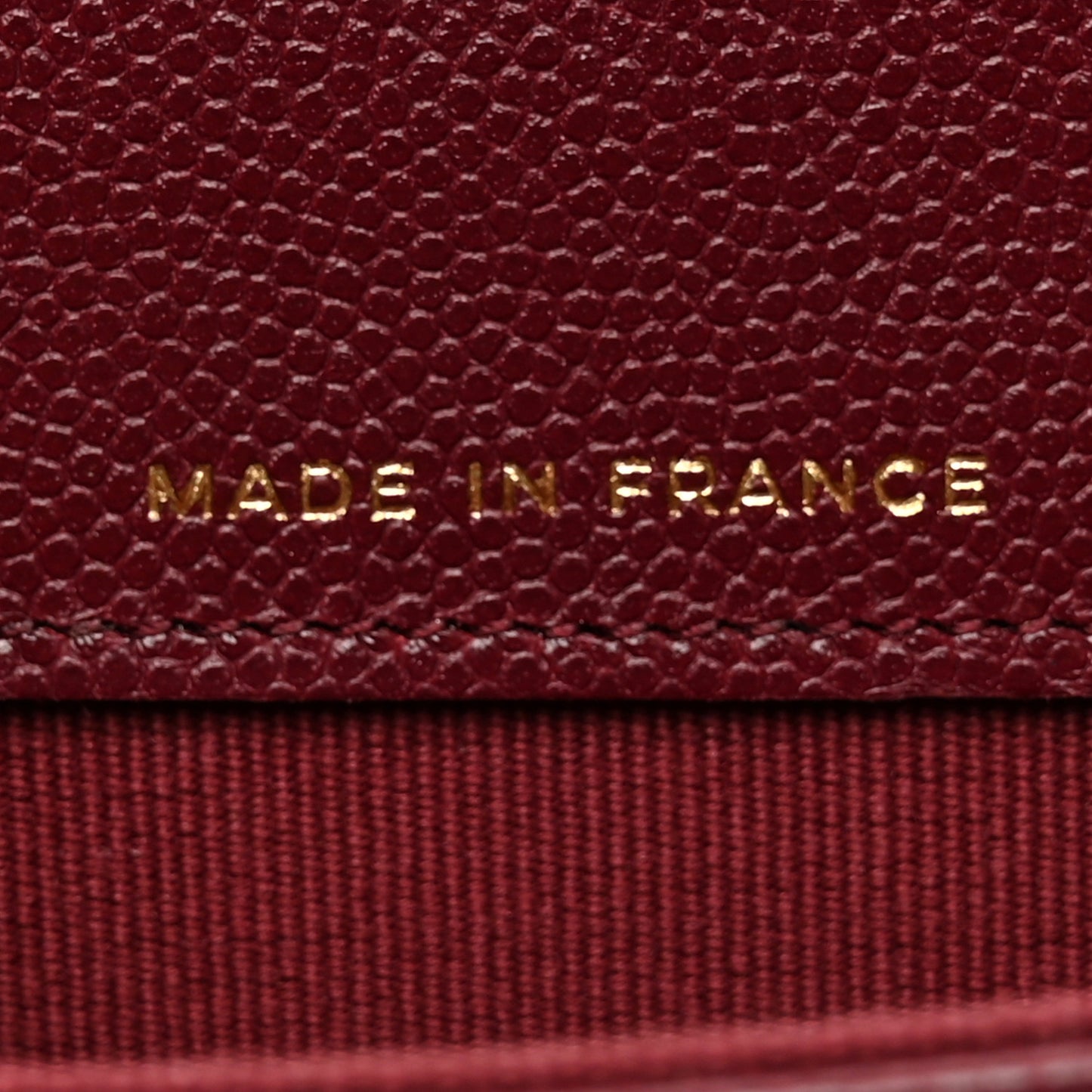 Caviar Quilted Flap Card Holder Wallet Burgundy