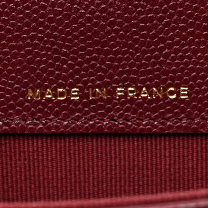 Chanel Caviar Quilted Flap Card Holder Wallet Burgundy 7 of 8