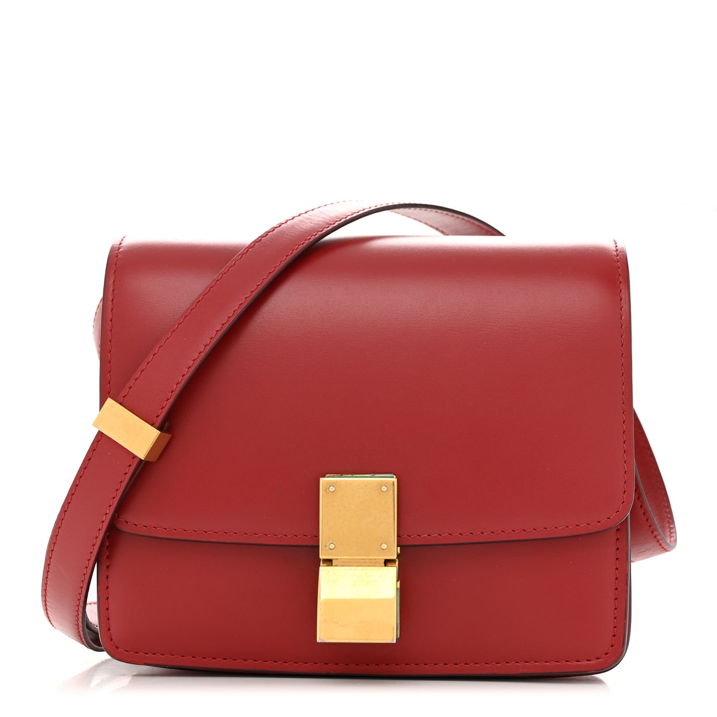 Smooth Calfskin Small Classic Box Flap Bag Red