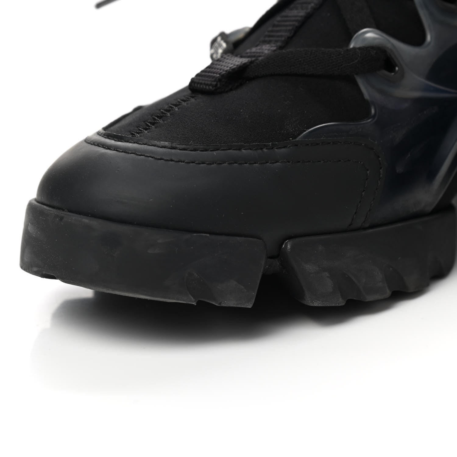 Christian Dior Neoprene Rubber Womens D-Connect Sneakers 38 Black 10 of 11
