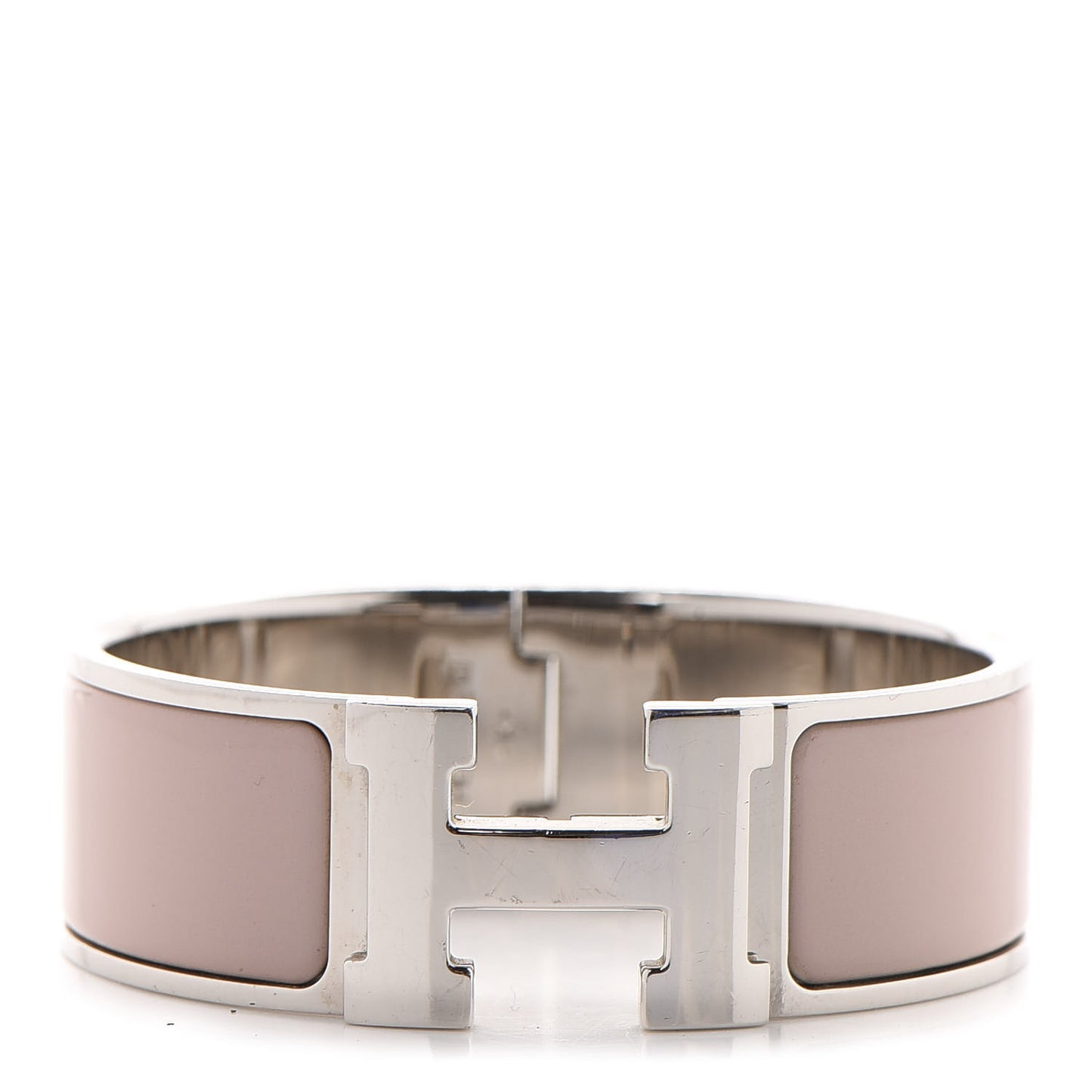 Enamel Wide Clic Clac H Bracelet PM Rose Poudre