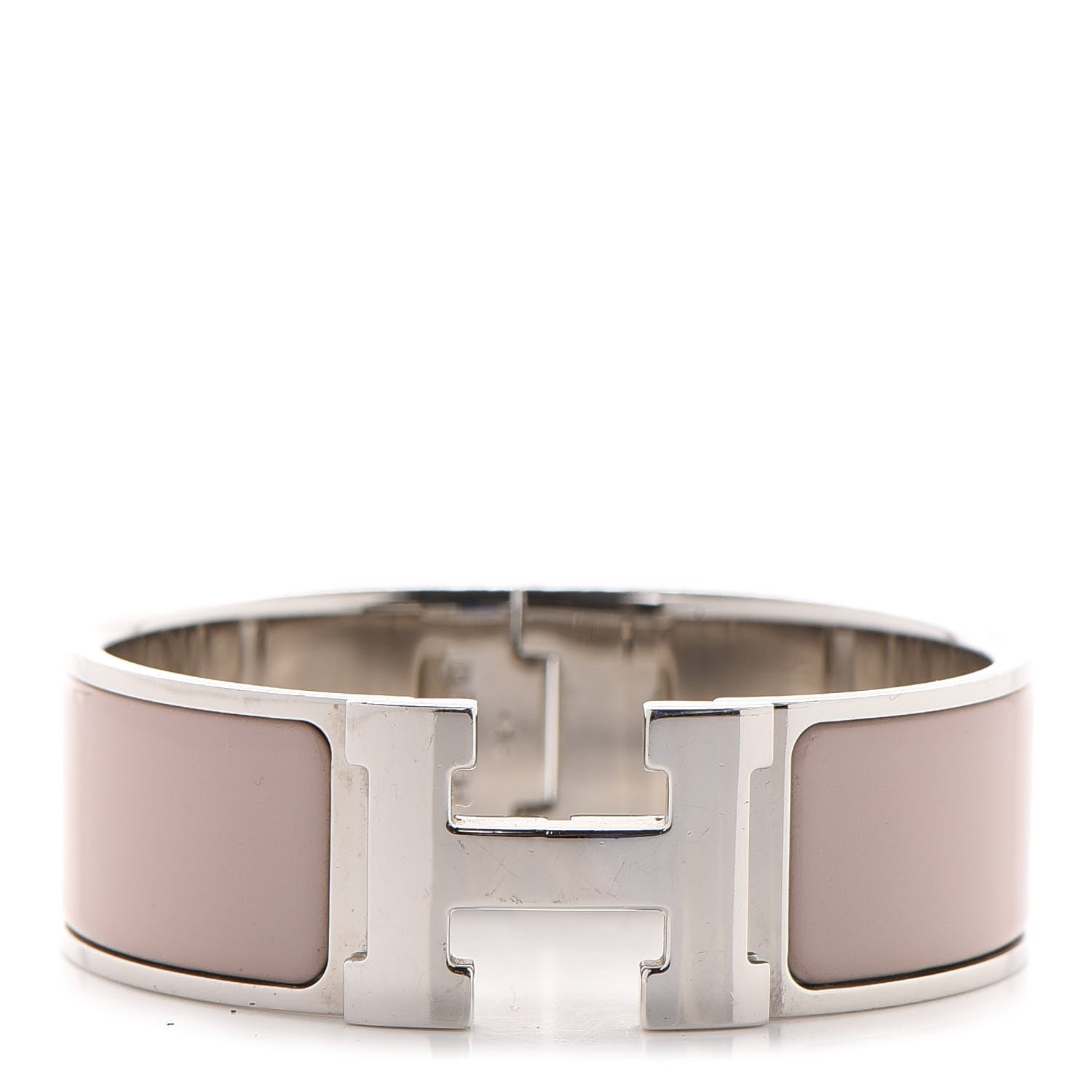 Hermes Enamel Wide Clic Clac H Bracelet PM Rose Poudre 1 of 4