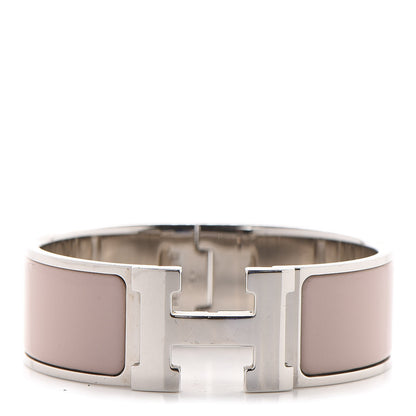 Hermes Enamel Wide Clic Clac H Bracelet PM Rose Poudre 1 of 4