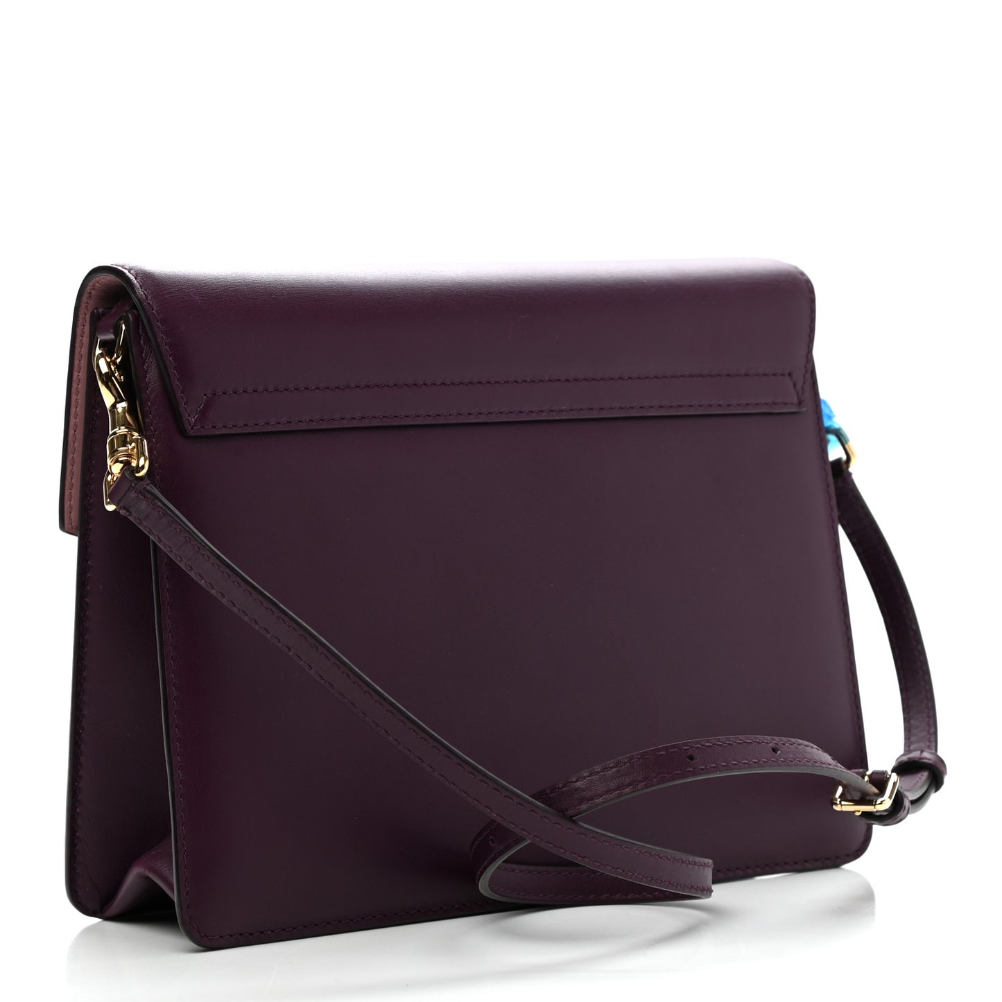 Calfskin Lucia Satchel Purple