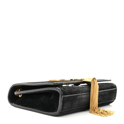 Saint Laurent Suede Small Classic Monogram Kate Tassel Satchel Black 4 of 16