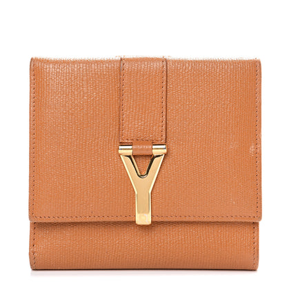 Saint Laurent Coated Calfskin Classic Y Compact Wallet Brown 1 of 12