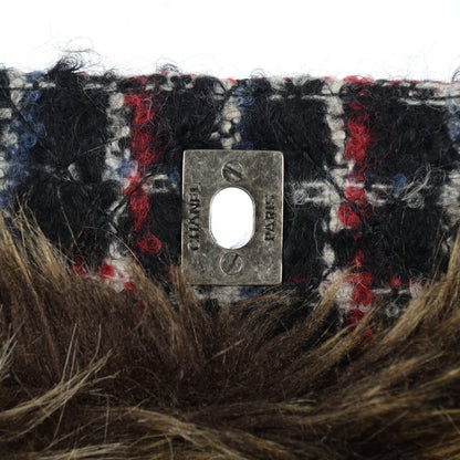 Chanel Tweed Arctic Fantasy Fur Flap Blue Red 5 of 9