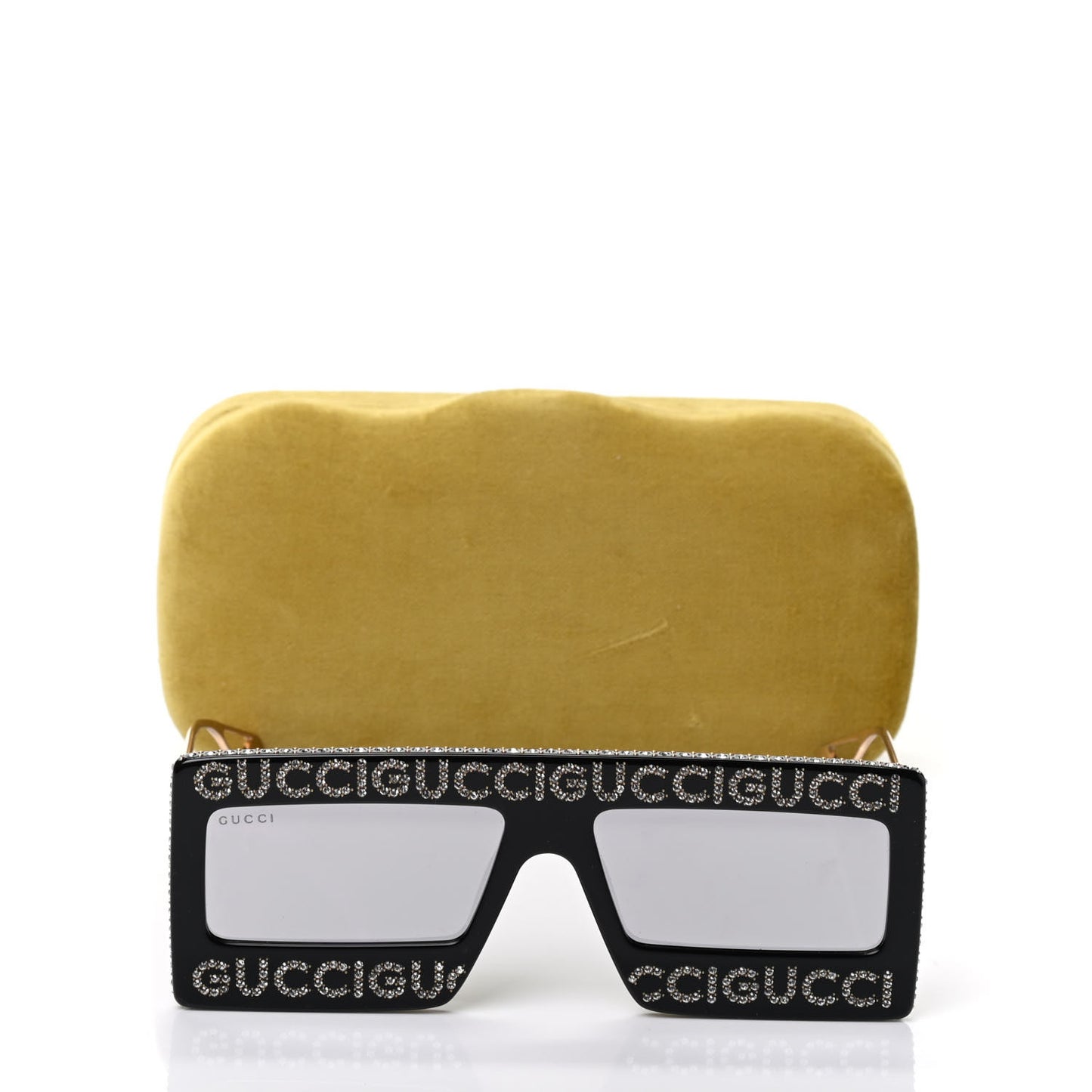 Acetate Crystal Mask-Frame Sunglasses GG0431S Black