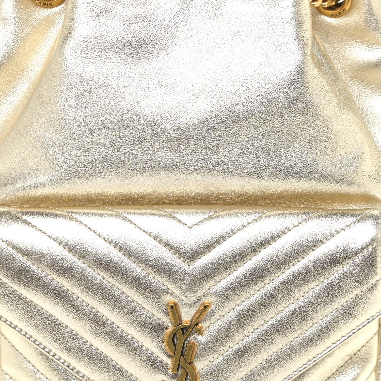 Saint Laurent Lambskin Matelasse Monogram Joe Backpack Pale Gold 6 of 9