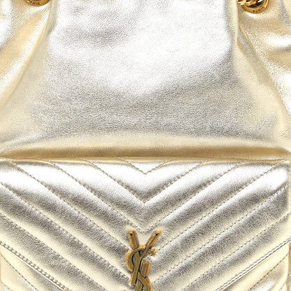 Saint Laurent Lambskin Matelasse Monogram Joe Backpack Pale Gold 6 of 9