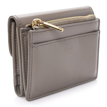Celine Calfskin Compact Triomphe Wallet With Coin Purse Pebble 3 of 8