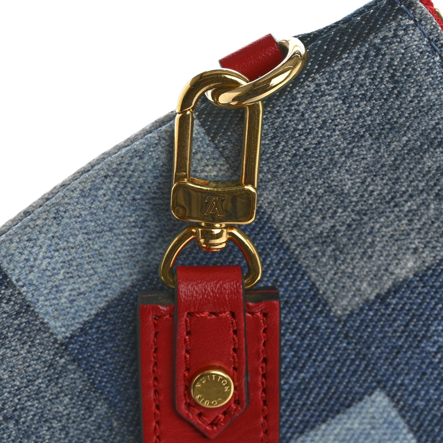Denim Monogram Patchwork City Pouch Blue Rouge
