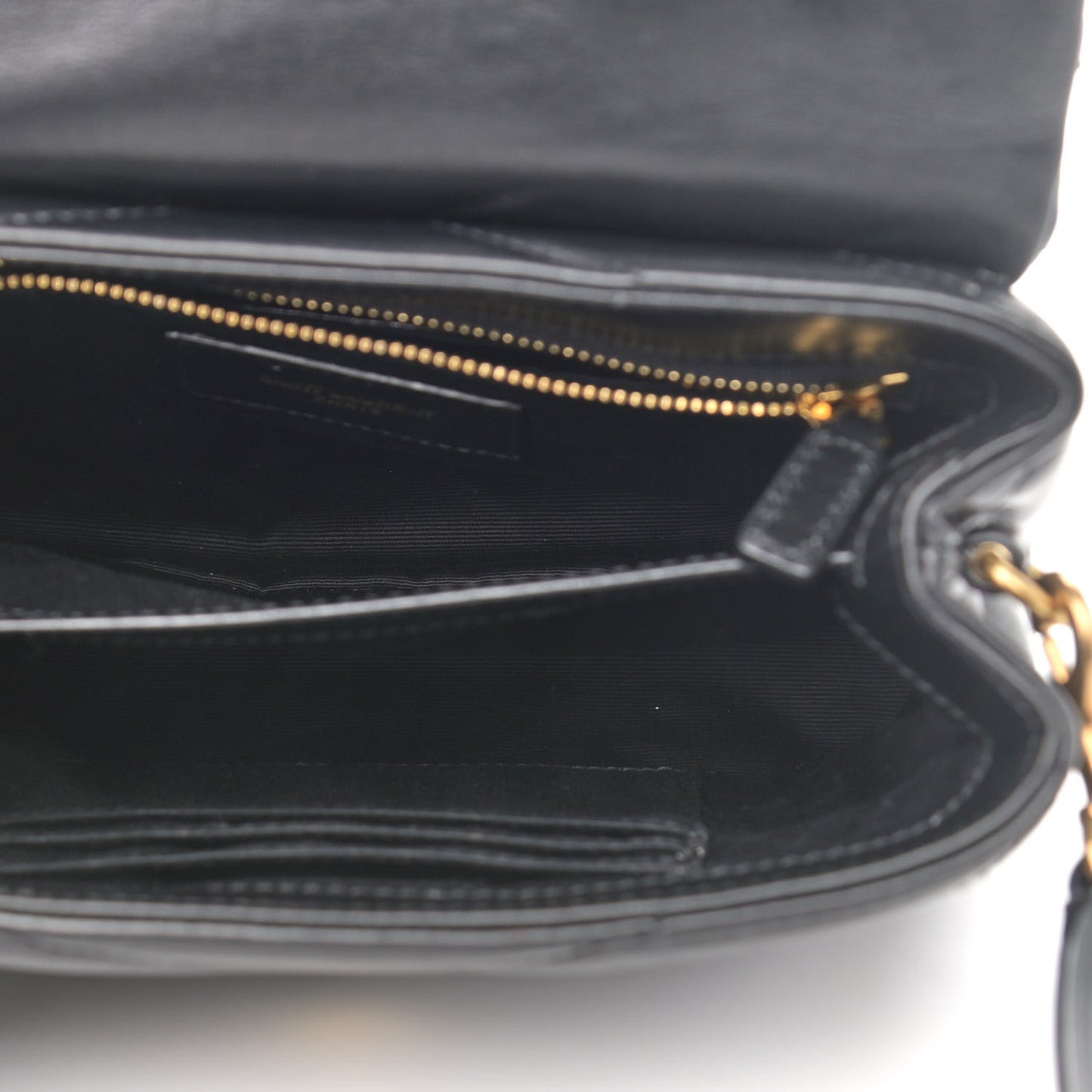 Calfskin Y Quilted Monogram Toy Loulou Crossbody Bag Black