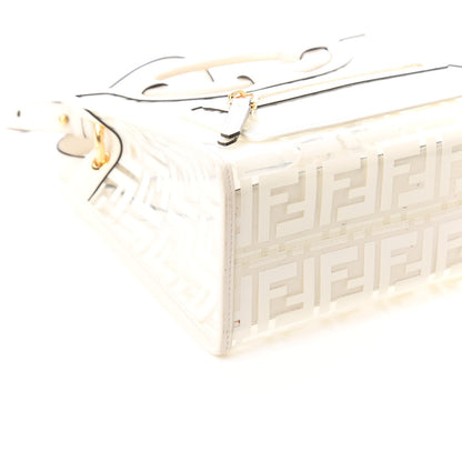 Fendi TPU FF Vitello Century Plexiglass Small Runaway Shopper Tote White 7 of 8