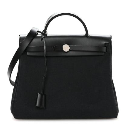 Hermes Military Toile Vache Hunter Herbag Zip Retourne 31 PM Black 1 of 11