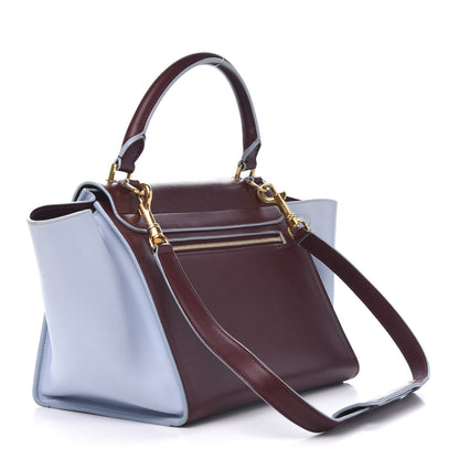 Celine Smooth Calfskin Small Bi-Color Trapeze Burgundy Azur 3 of 17
