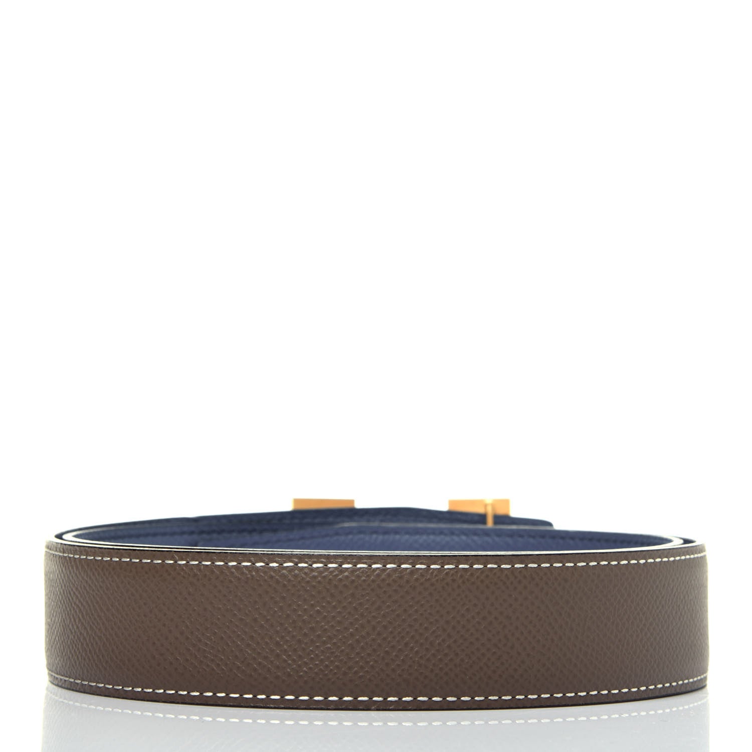 Hermes Epsom 32mm H Belt 85 Etoupe Bleu Mykonos Etoupe 2 of 9