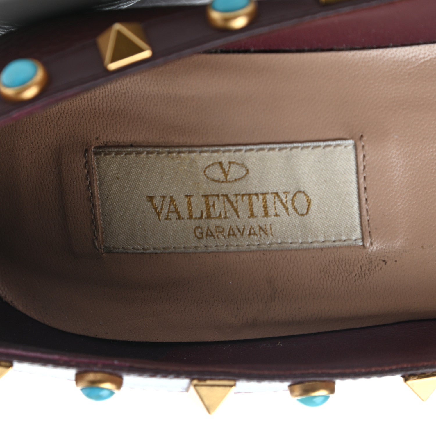 Valentino Garavani Pebbled Calfskin Rockstud Rolling 100mm Pumps 36 Rubin 7 of 9