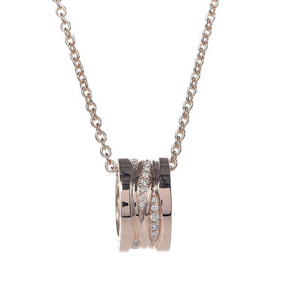 Bulgari 18K Rose Gold Diamond B.Zero1 Legend Pendant Necklace 4 of 8