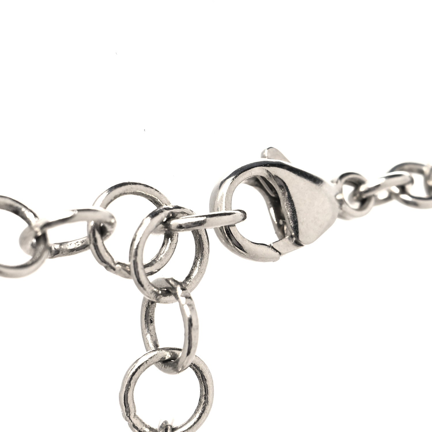Chanel Pearl Crystal Chain CC Long Necklace Silver 4 of 5