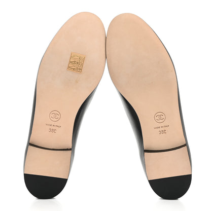 Chanel Lambskin Pearl CC Loafers 38 Black 5 of 9