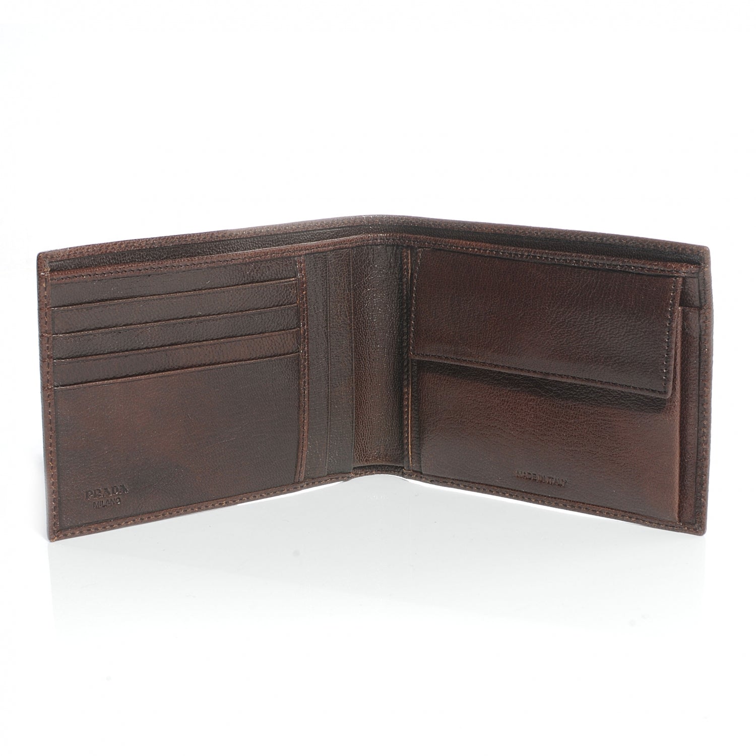 Prada Soft Goatskin Bi-Fold Wallet Moro 5 of 8