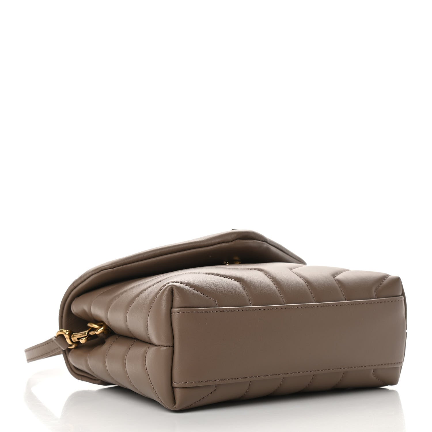 Saint Laurent Calfskin Y Quilted Monogram Toy Loulou Crossbody Bag Taupe 4 of 10