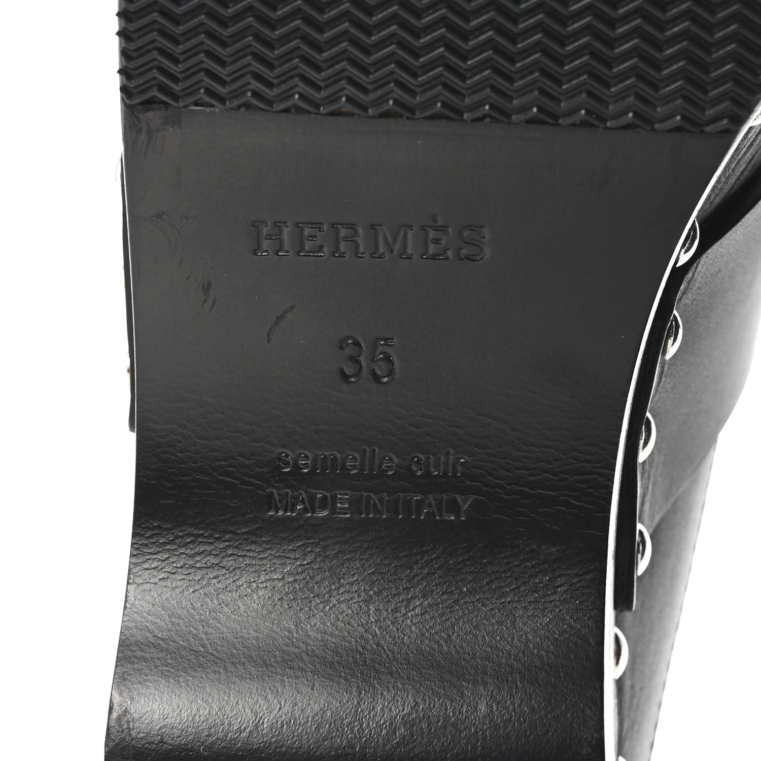 Hermes Calfskin Calya Mules 35 Black 7 of 9