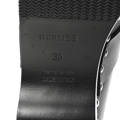 Hermes Calfskin Calya Mules 35 Black 7 of 9