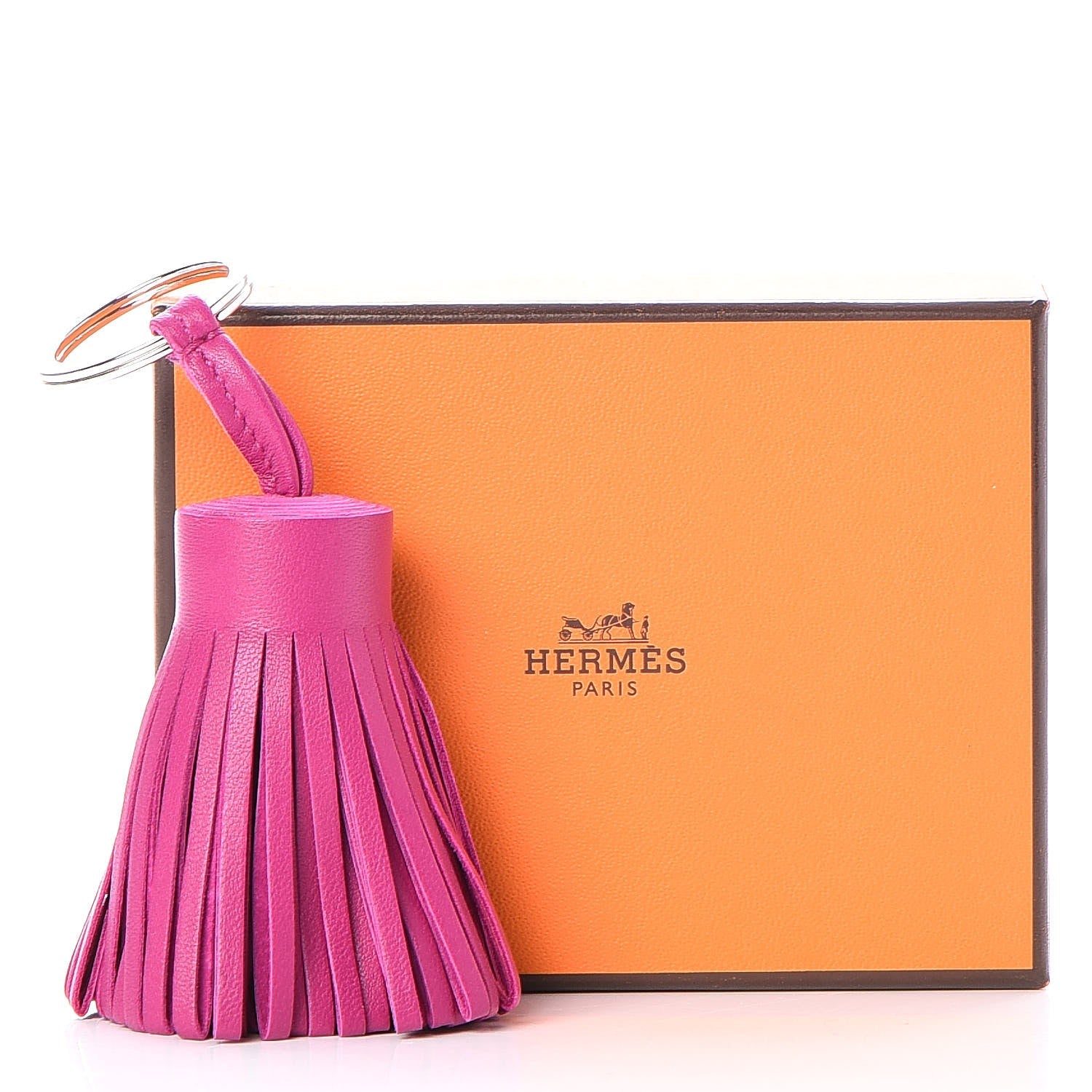 Hermes Lambskin Carmen Tassel Key Holder Rose Pourpre 4 of 4