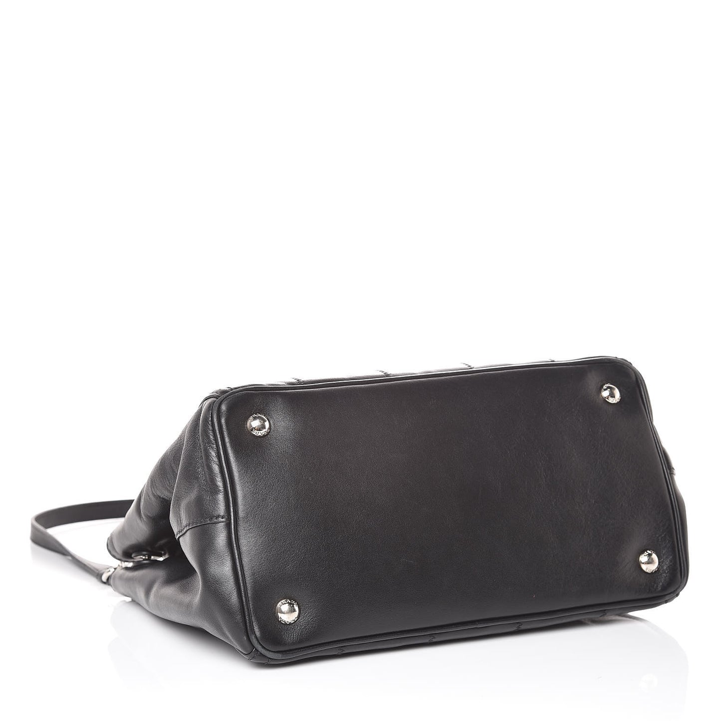Nappa Vertical Stitched Tote Black