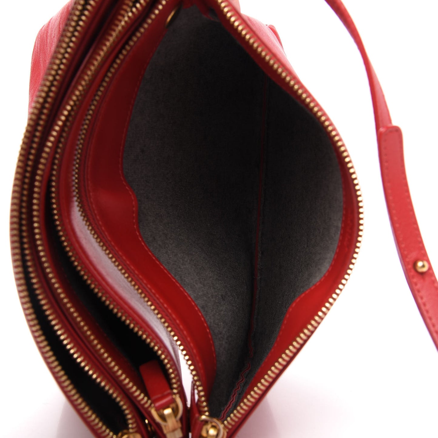 Lambskin Large Trio Crossbody Bag Red