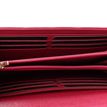 Chanel Caviar Quilted Long Flap Wallet Dark Pink 4 of 4