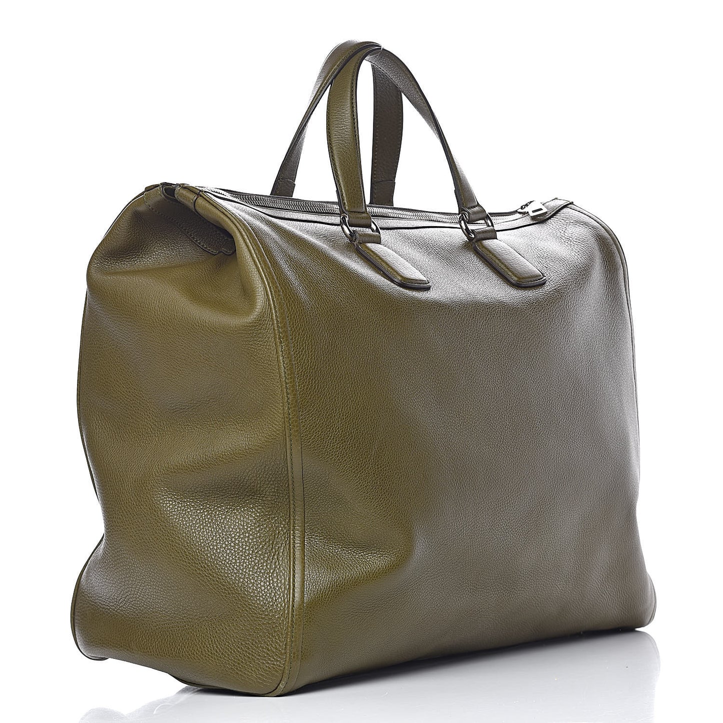 Pebbled Calfskin Tote Dark Green