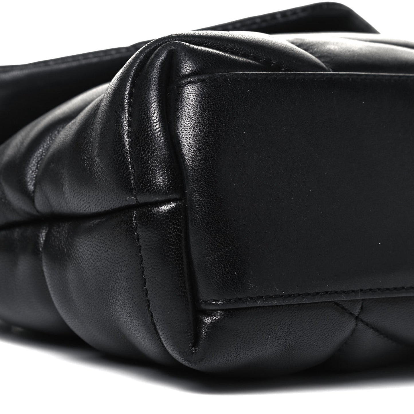 Lambskin Quilted Toy Loulou Puffer Monogram Chain Satchel Black