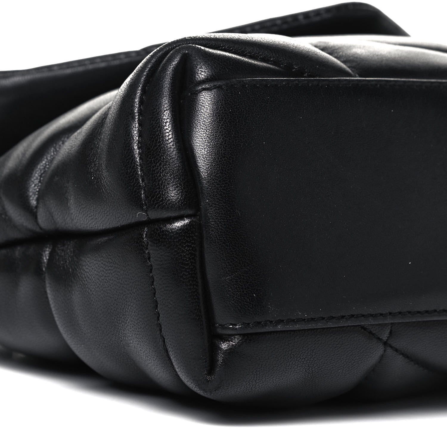 Saint Laurent Lambskin Quilted Toy Loulou Puffer Monogram Chain Satchel Black 8 of 9