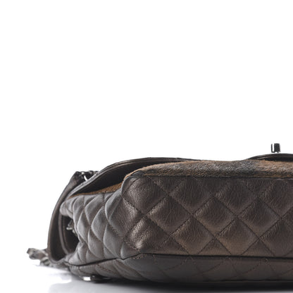 Chanel Metallic Lambskin Pony Hair Quilted Jumbo Multi Bag Bronze 7 of 9