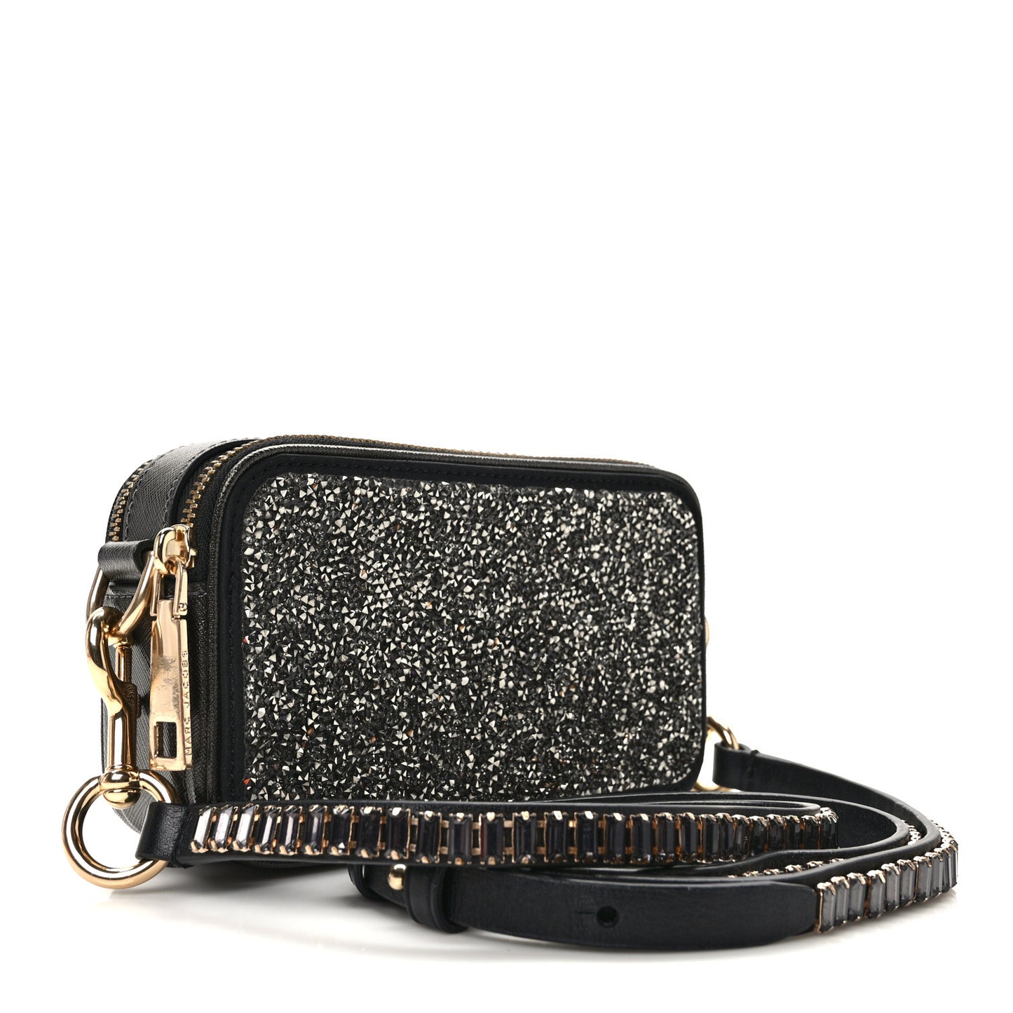 Crystal Calfskin Snapshot Camera Bag Grey