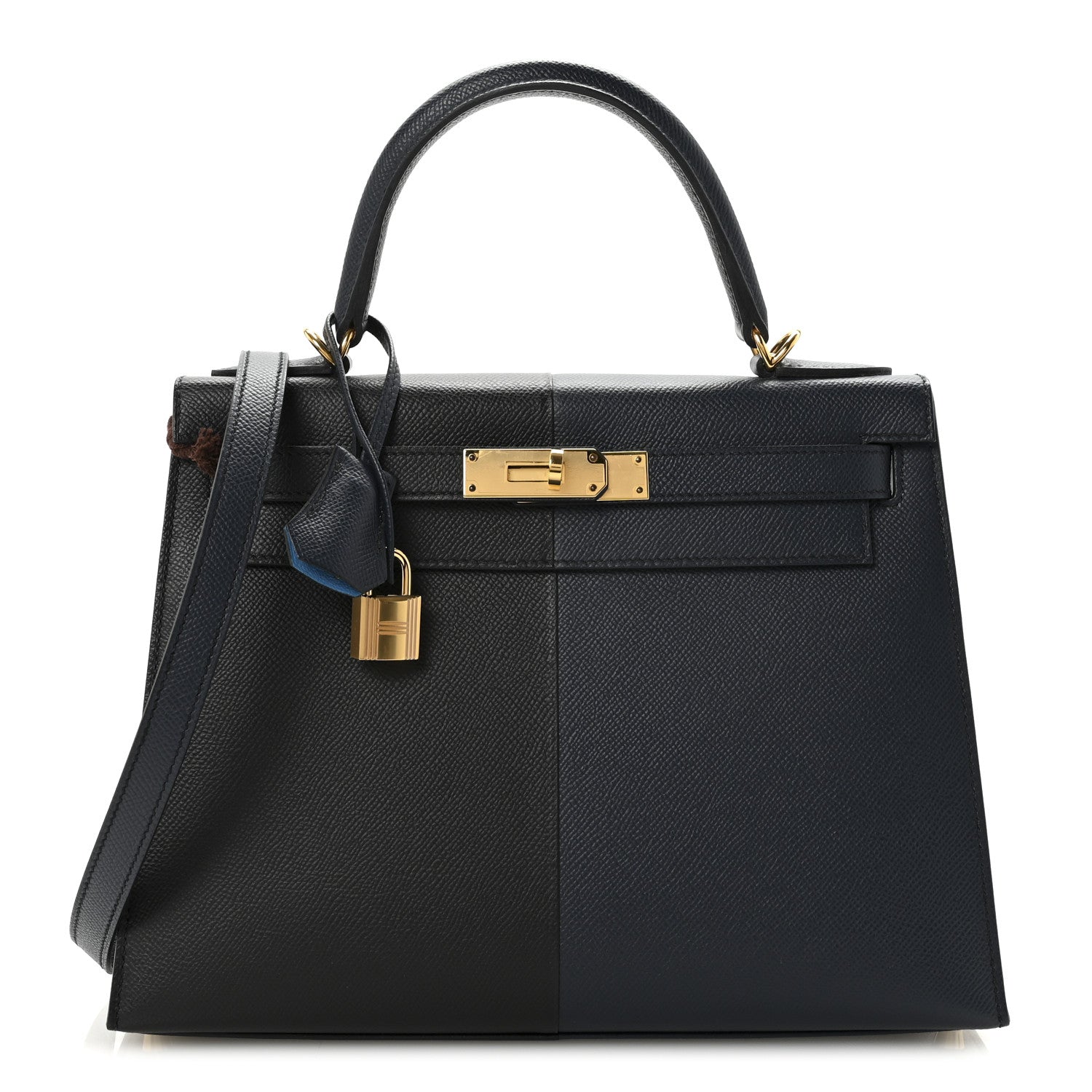 Hermes Epsom Casaque Kelly Sellier 28 Bleu Indigo Black Bleu Frida 1 of 9