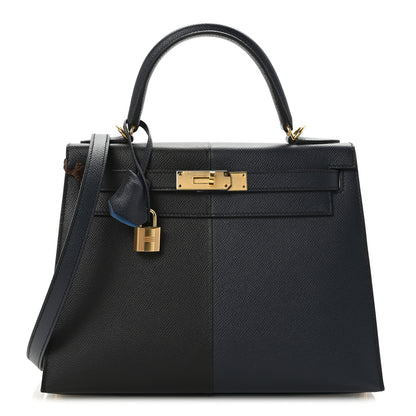 Hermes Epsom Casaque Kelly Sellier 28 Bleu Indigo Black Bleu Frida 1 of 9