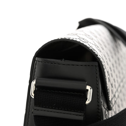 Gucci Guccissima Signature Medium Double Buckle Flap Messenger Bag Black 12 of 12