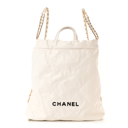Chanel Calfskin Quilted Chanel 22 Backpack White Black 1 of 12