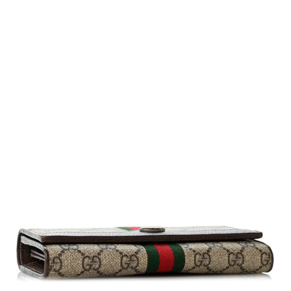 Gucci GG Supreme Monogram Web Ophidia Wallet On Chain Brown 4 of 13